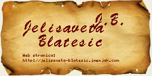 Jelisaveta Blatešić vizit kartica